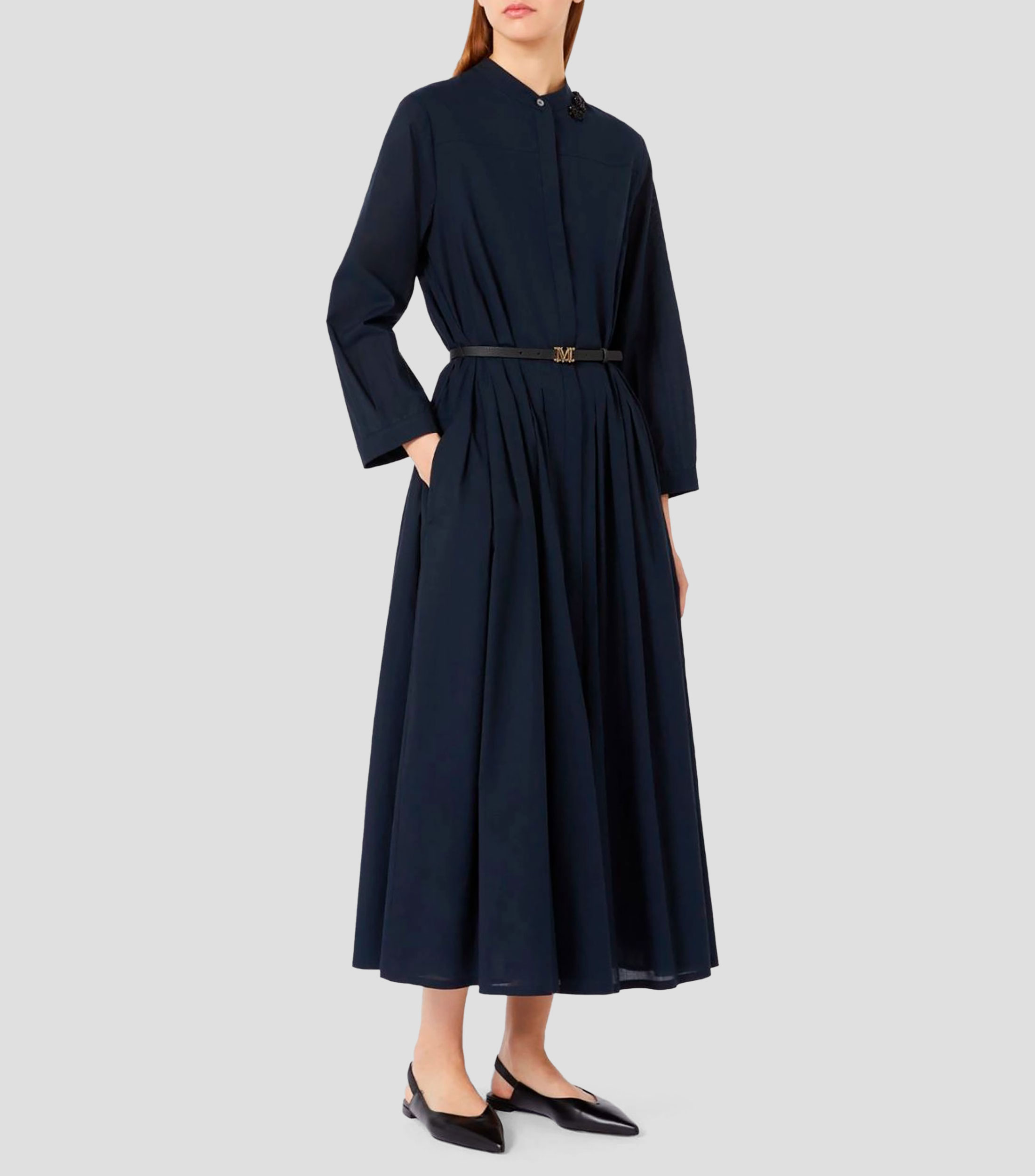 Vestido largo manga larga liso Mujer